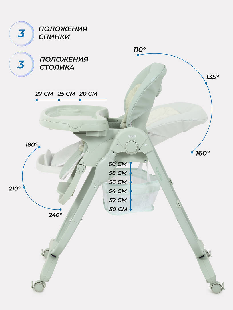 Стульчик для кормления Rant Cafe 2025 Green