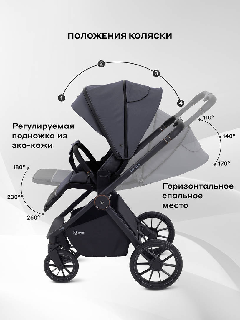 Коляска 2 в 1 Rant Falcon Neo Graphite