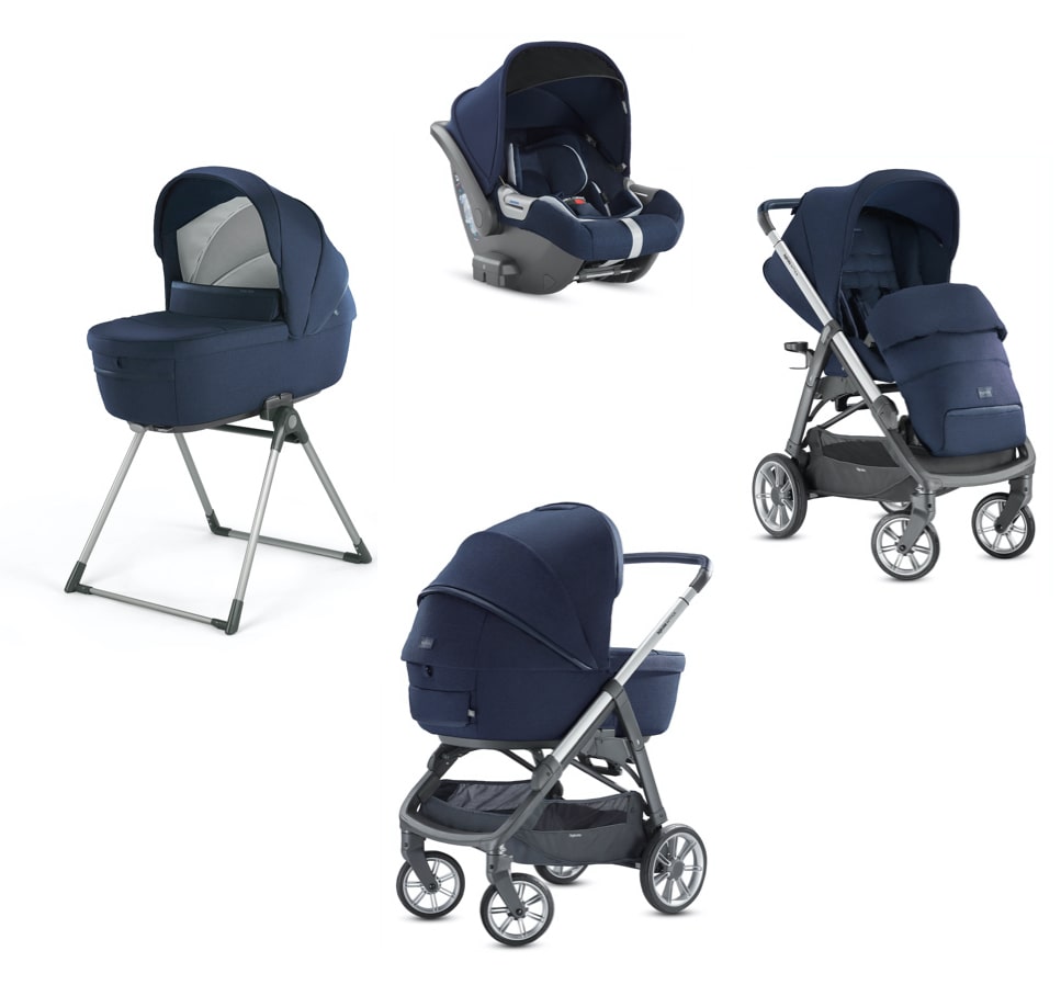 Коляска 3 в 1 Inglesina Aptica  с подставкой под люльку Stand Up,  Portland Blue