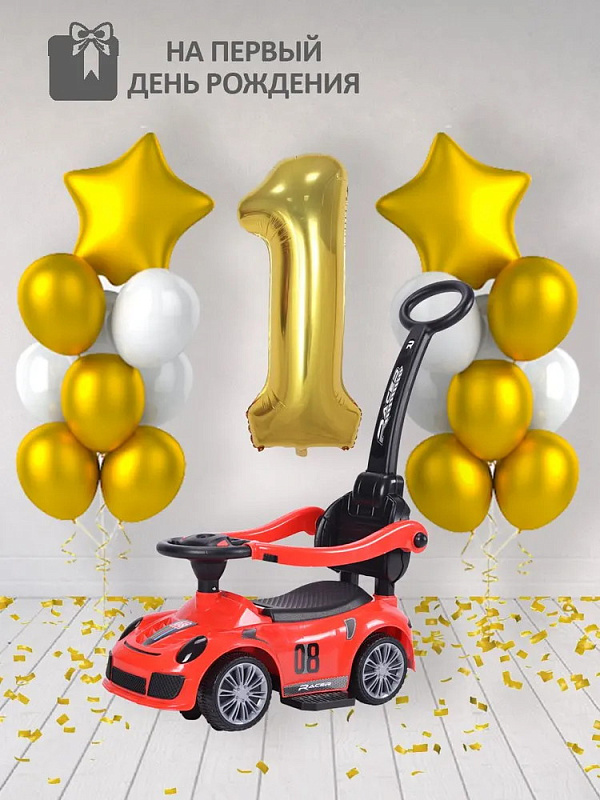 Детская каталка Sevillababy Racer 3 в 1 с ручкой 8189 red/красный