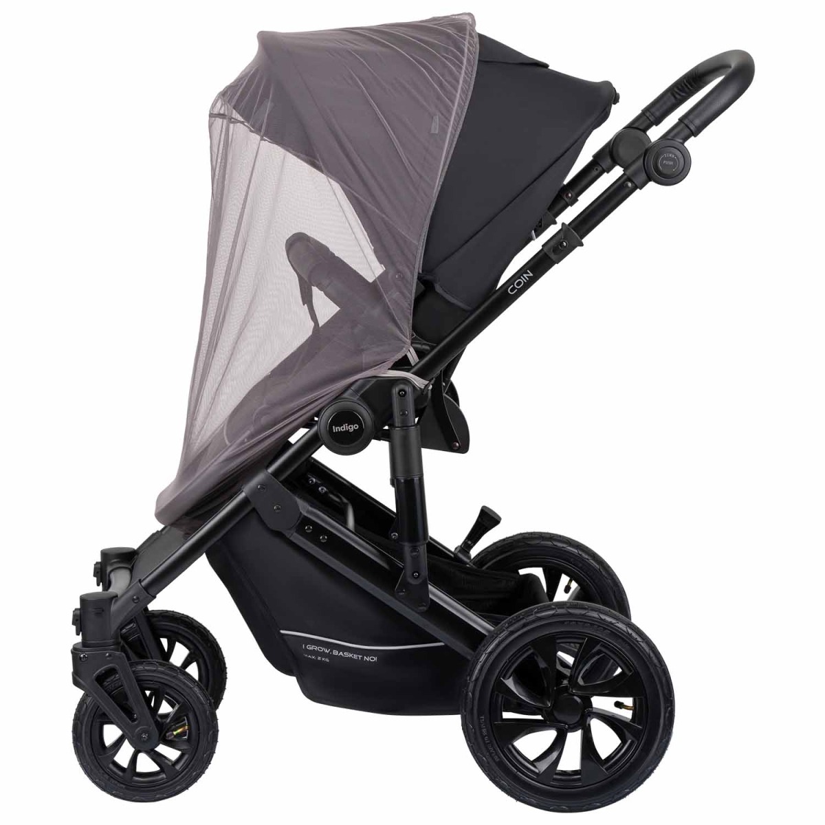 Коляска 2 в 1 Indigo Coin, Черный