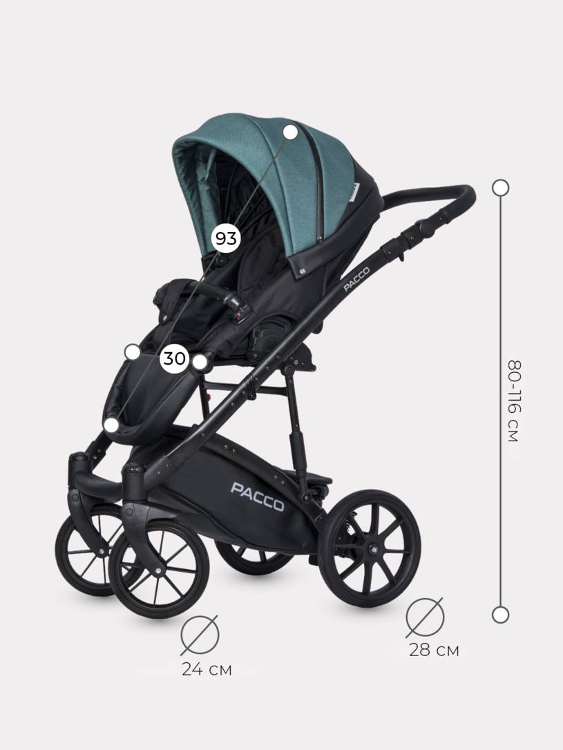 Коляска 2 в 1 RIKO BASIC PACCO 03 Lagoon