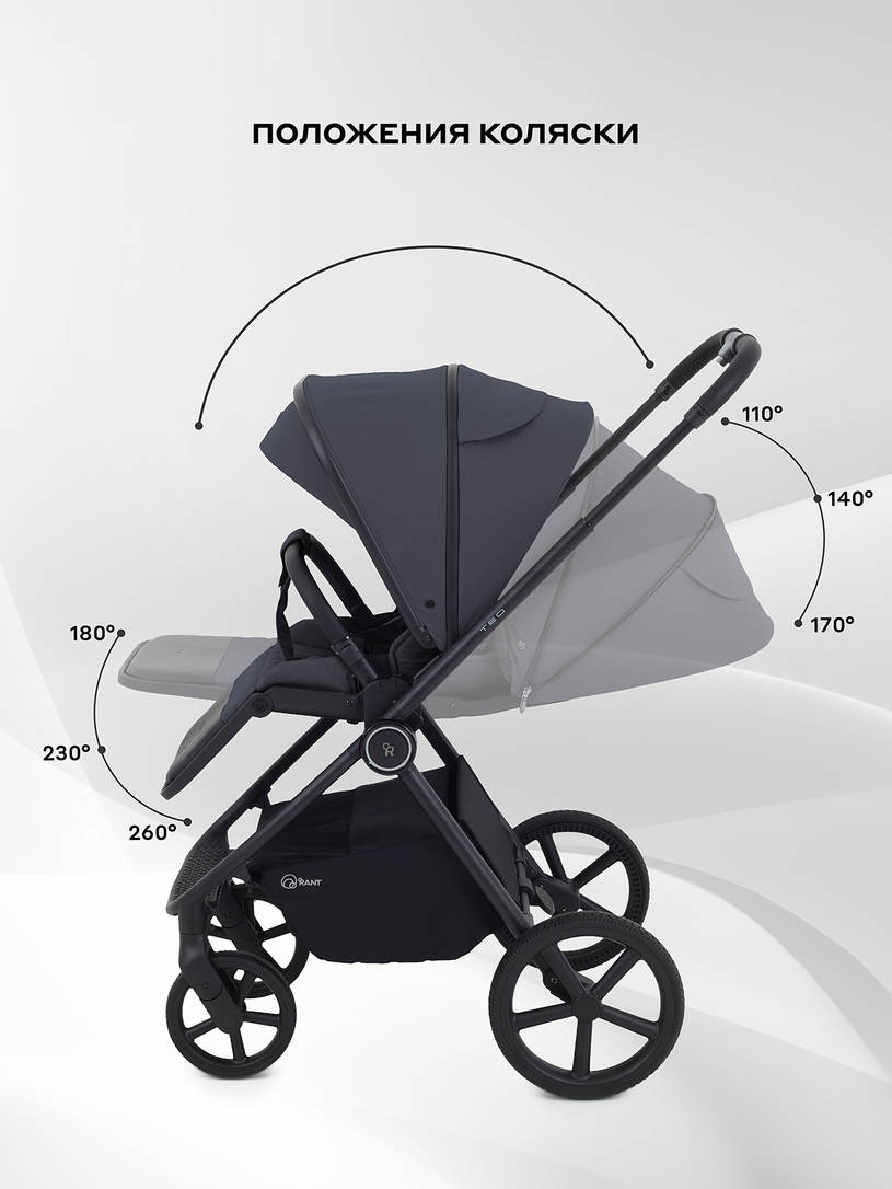 Коляска 2 в 1 Rant Teo Graphite