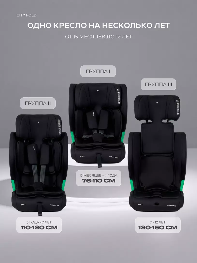 Автокресло Rant City Fold (76-150 см) Black