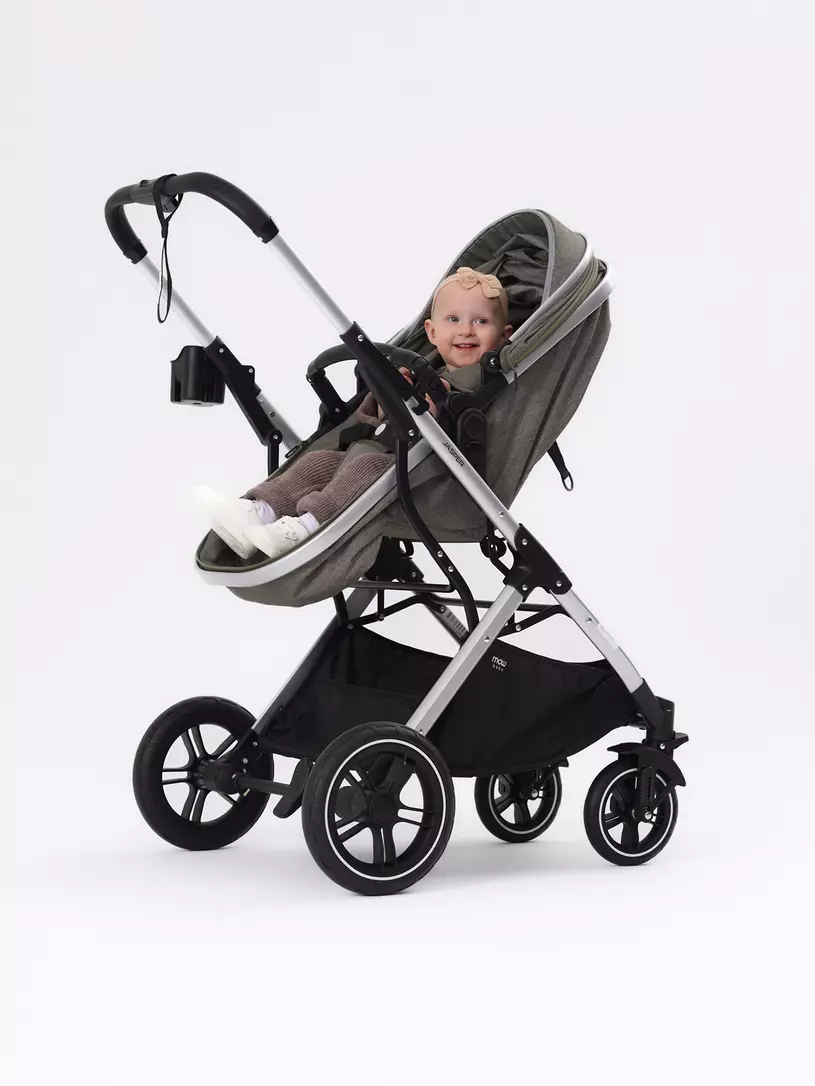 Коляска-трансформер 3 в 1 Mowbaby Jasper Silver green