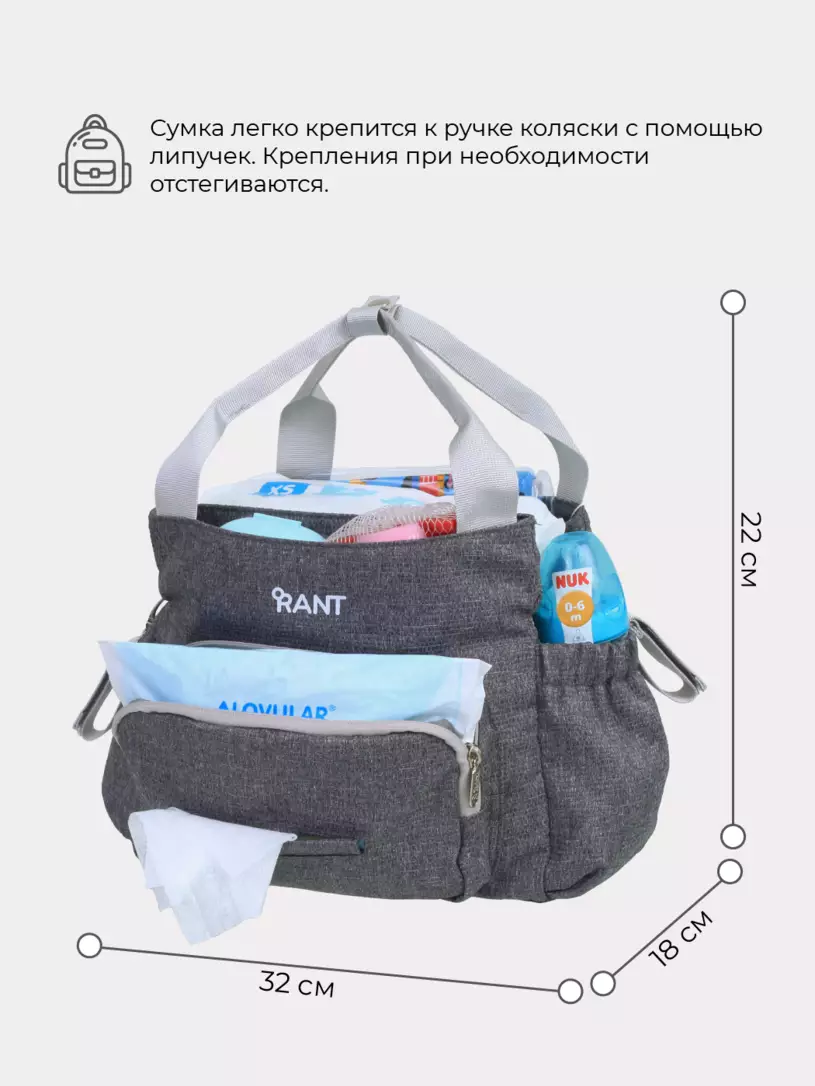 Сумка для мамы Rant Flocky trends grey