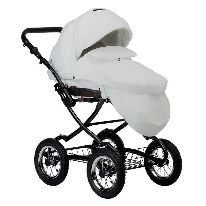 Коляска 2 в 1 Indigo Barbara Eco Classic, Be 05 (Белая кожа)