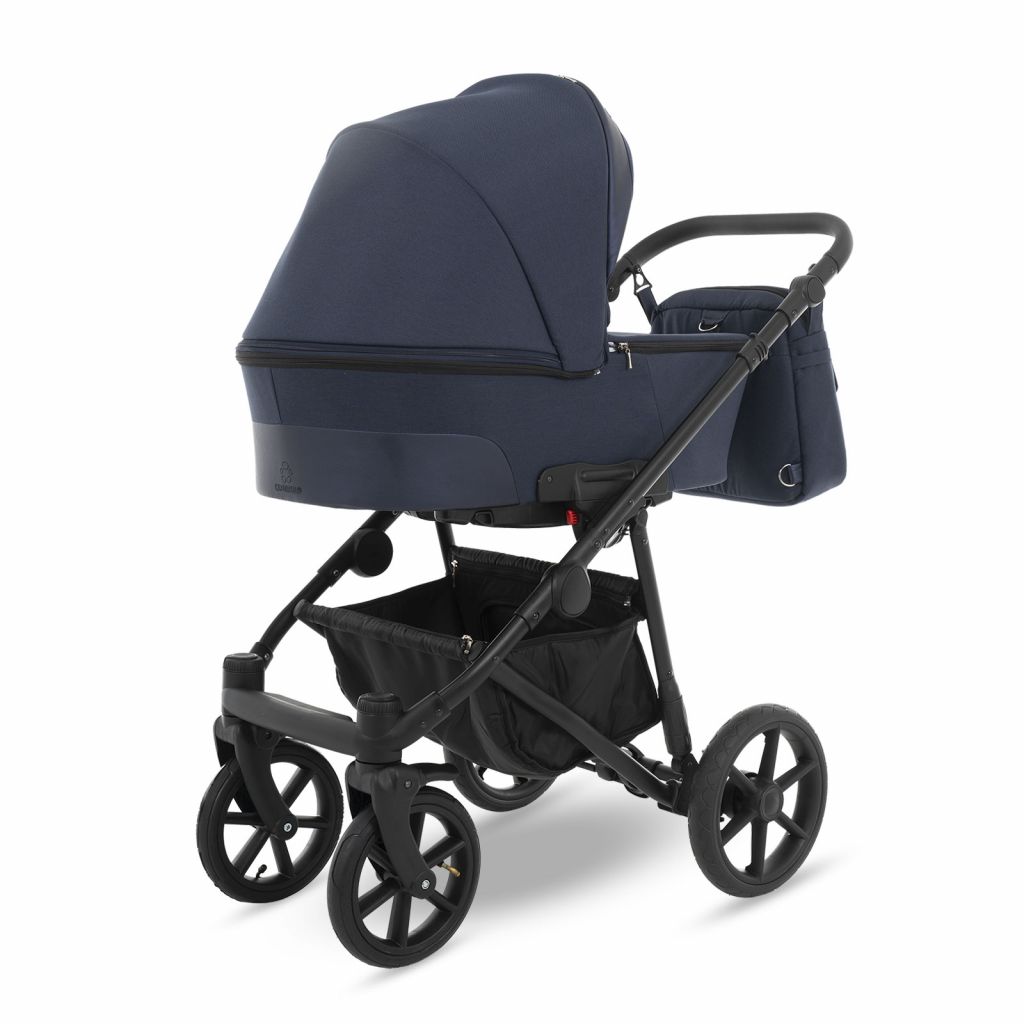 Коляска 2 в 1 Camarelo Ollio, Синий меланж / Синяя эко-кожа (04)