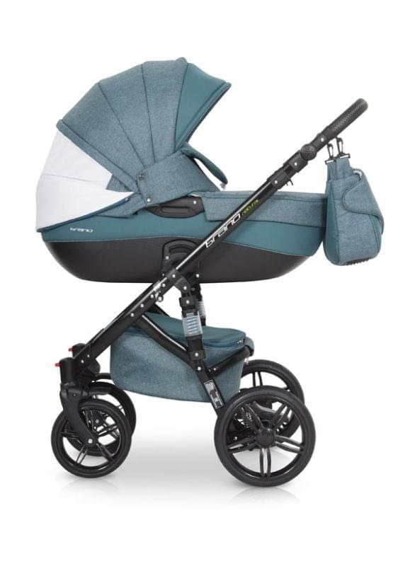 Коляска 2 в 1 Riko Bruno Natural 02 бирюзовый