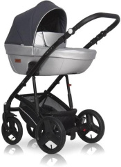 Коляска 2 в 1 Riko Basic Aicon 08 черно-серебряный