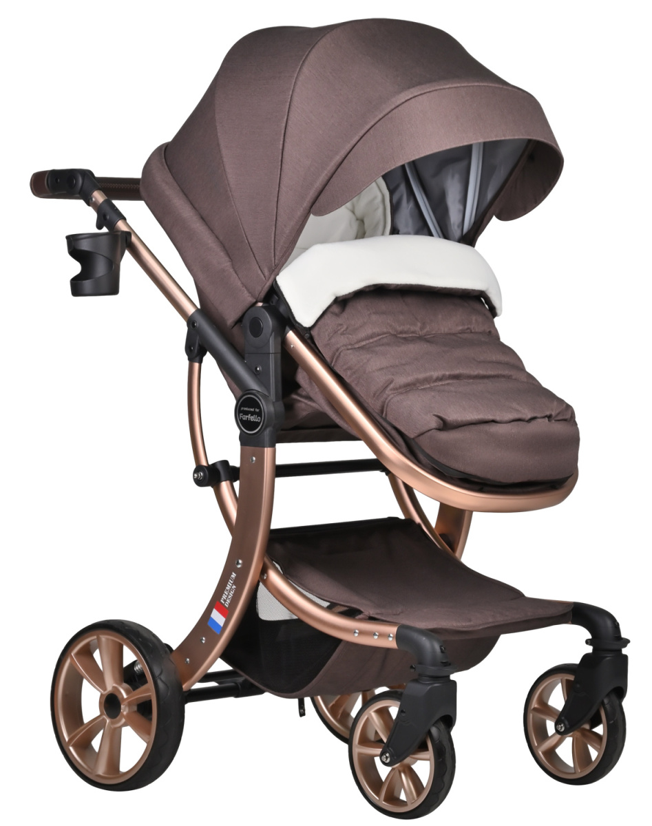 Коляска трансформер Farfello Aimile Original New Gold (Шоколадный NDG-3)