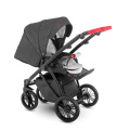 Коляска Camarelo Zeo 2 в 1 экокожа темно-серый меланж/серый