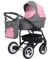 Коляска 2 в 1 Rant Nova 04 серый-розовый