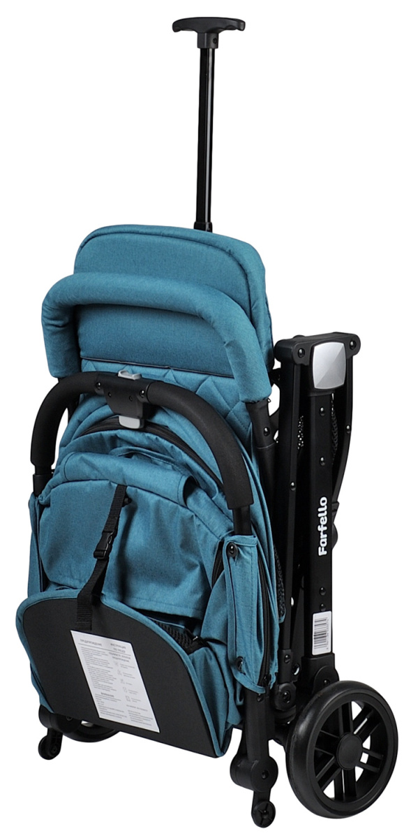 Коляска детская прогулочная Farfello Comfy Go (Aqua/темно-бирюзовый (чёрная)CG-19)