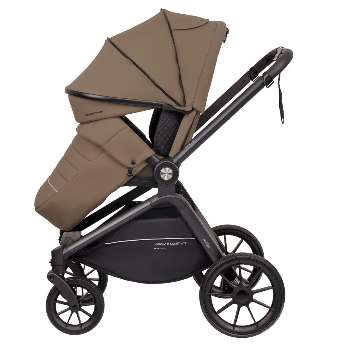 Коляска 2 в 1 Indigo SOLAR темно-бежевый