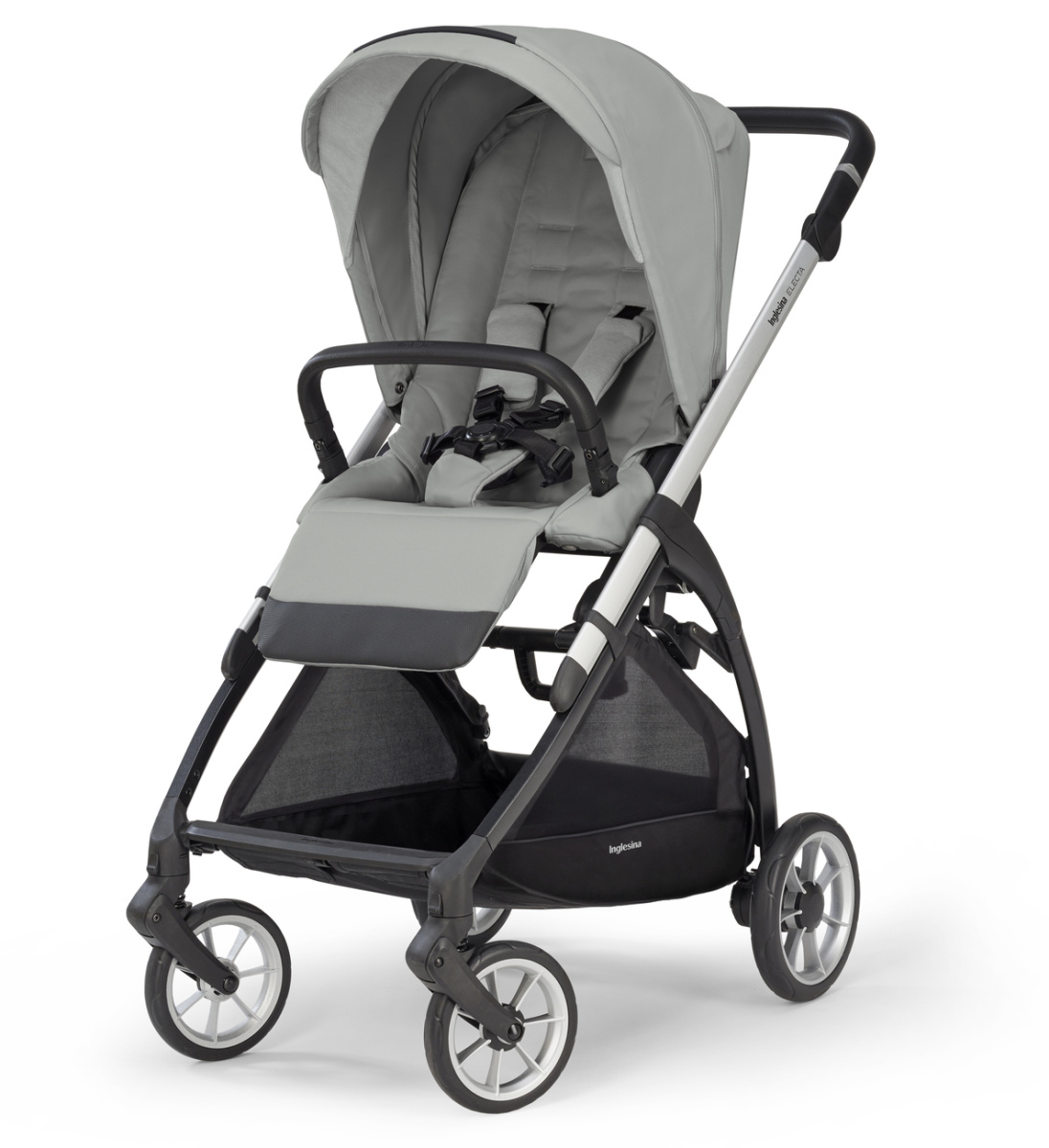 Коляска 3 в 1 Inglesina Electa с подставкой под люльку Stand Up, Greenwich Silver