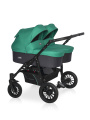 Коляска для двойни 2 в 1 Riko Basic Saxo 01 бирюзовый-чёрный