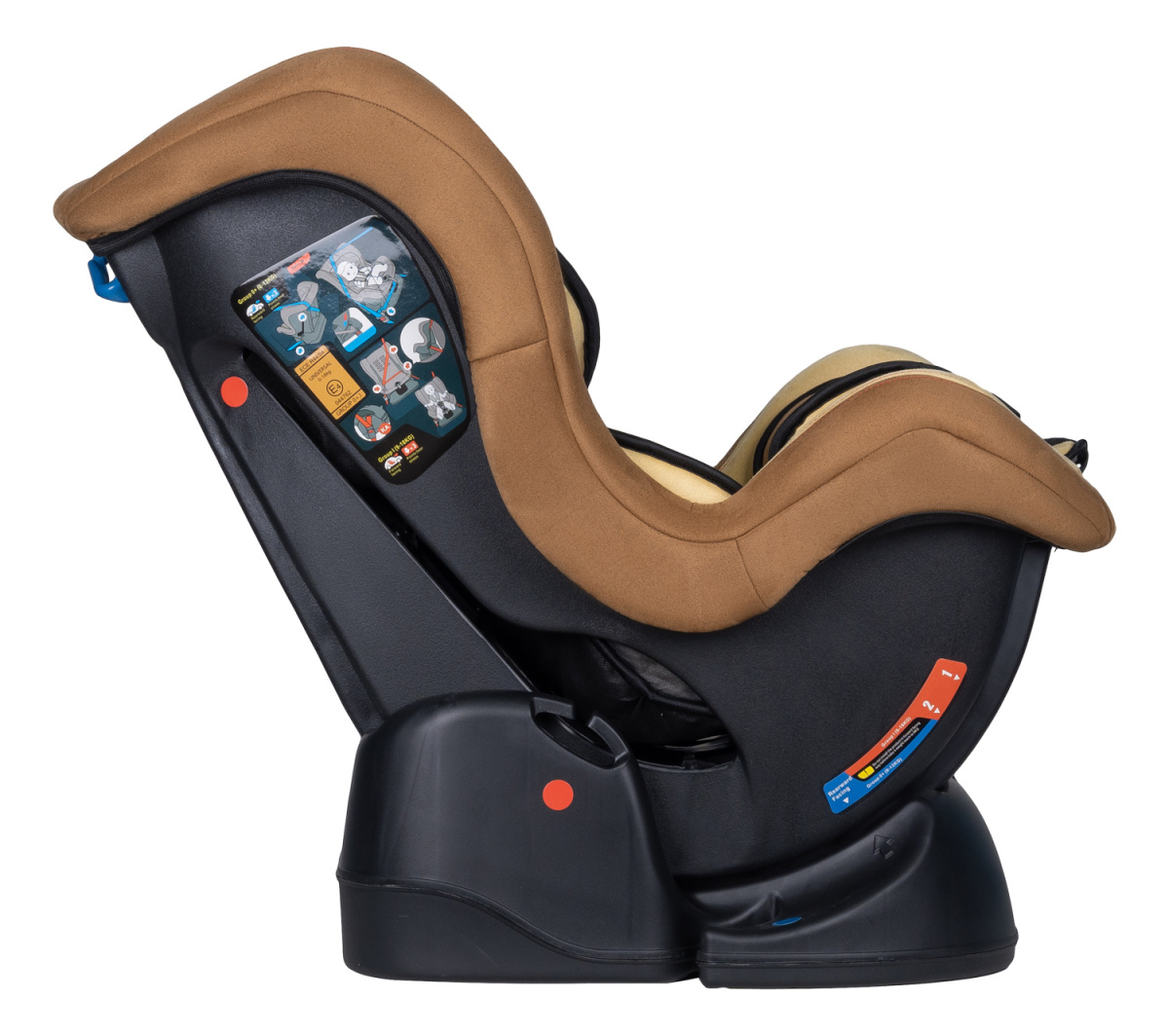 Автокресло детское Farfello GE-E велюр коричнево-бежевое brown+beige