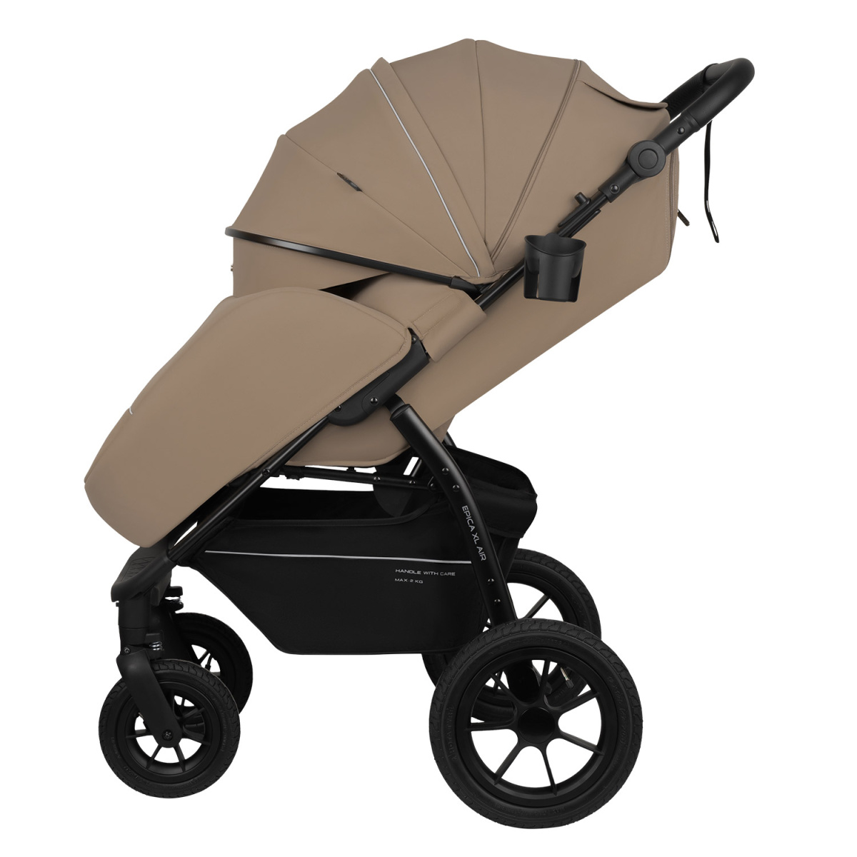 Коляска прогулочная Indigo EPICA XL AIR с сумкой бежевый