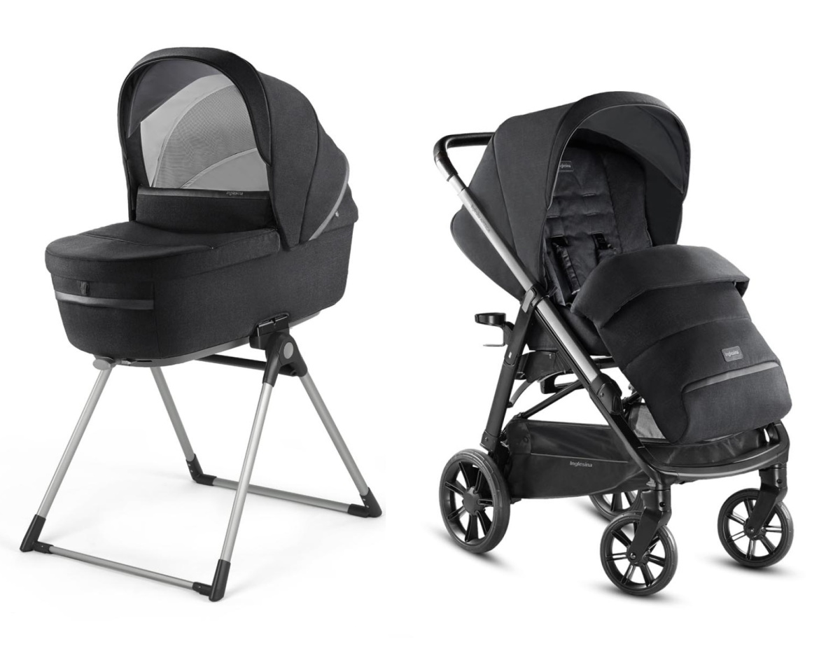 Коляска 2 в 1 Inglesina Aptica с подставкой под люльку Stand Up, Mystic Black