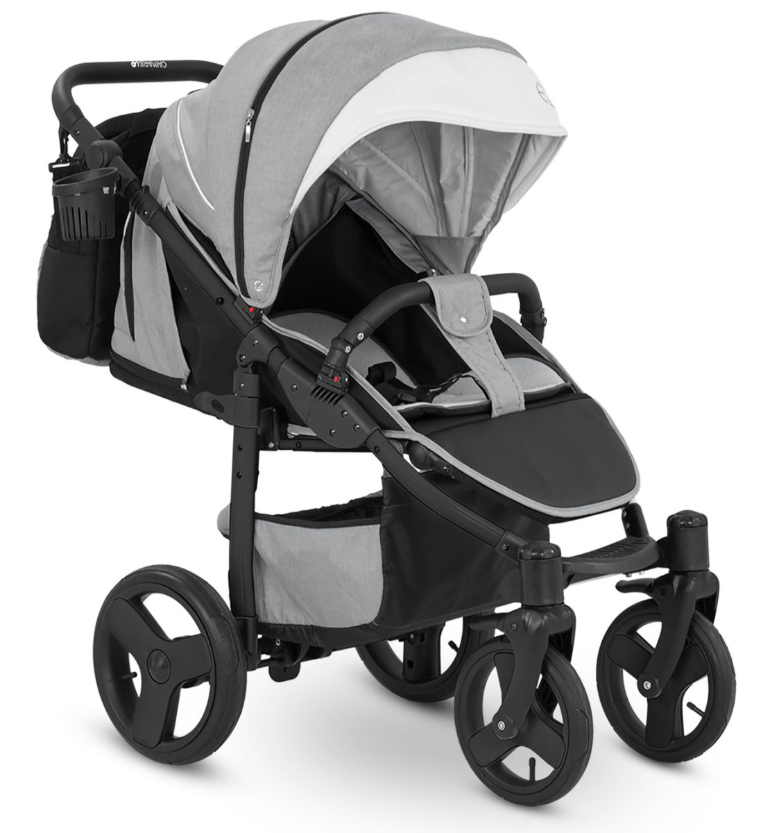 Прогулочная коляска Camarelo Elf белая рама светло-серый меланж