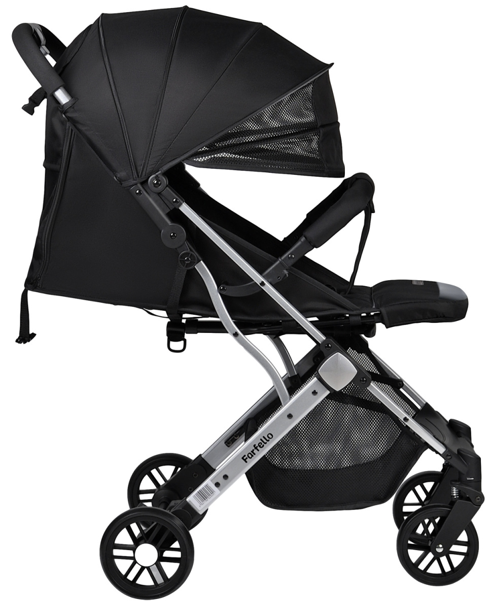 Коляска детская прогулочная Farfello Comfy Go (Black Черный (серебро) CG-35)
