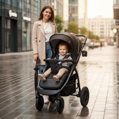 Коляска прогулочная Indigo EPICA XL AIR с сумкой черный