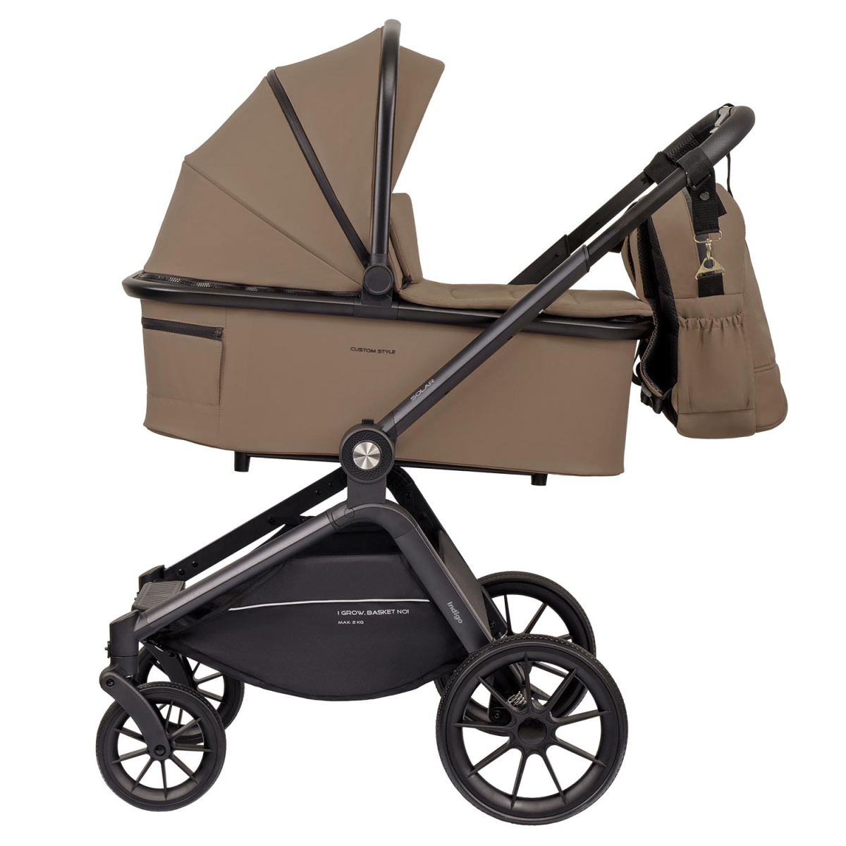 Коляска 2 в 1 Indigo SOLAR темно-бежевый