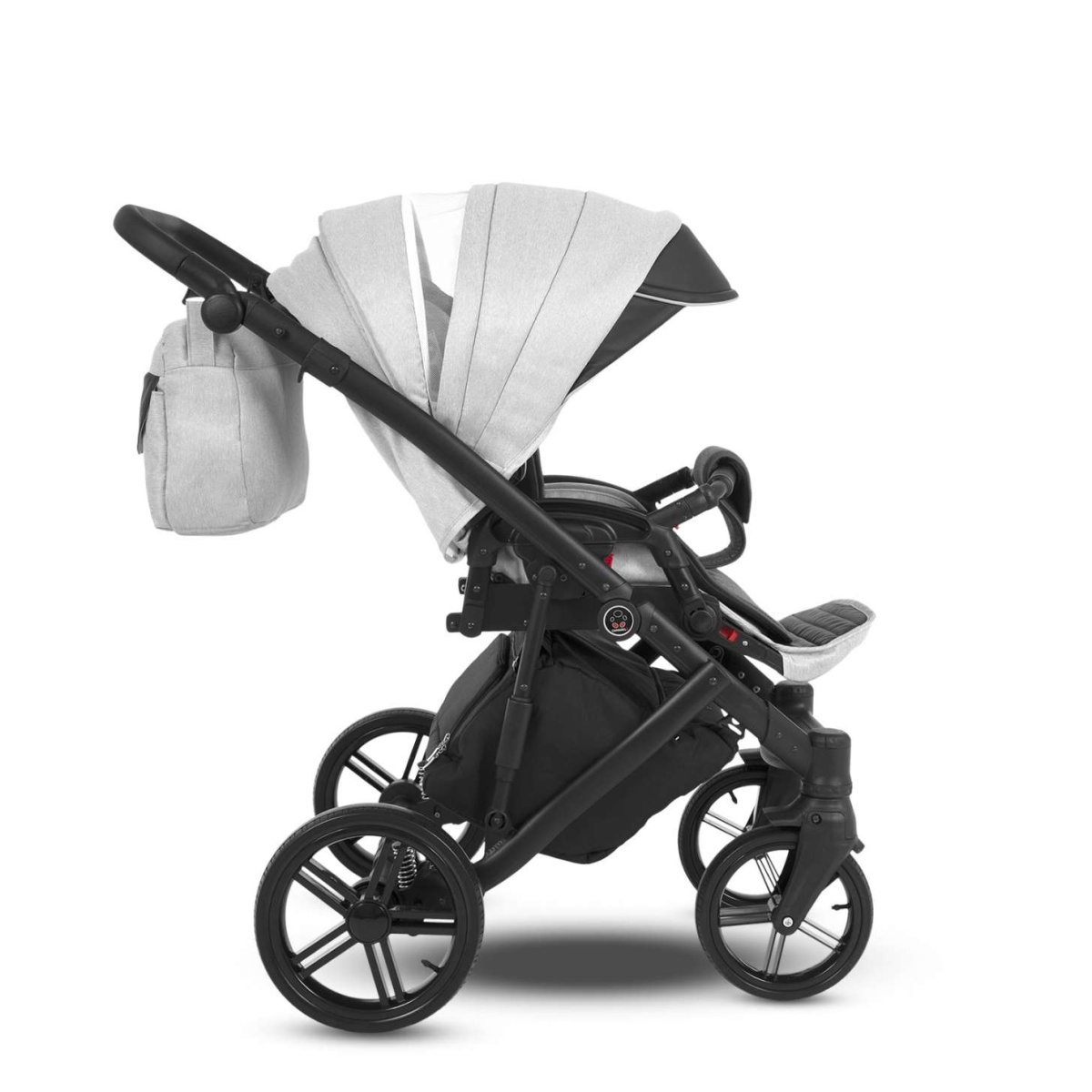 Коляска Camarelo Avenger 2 в 1 светло-серый меланж/черная экокожа