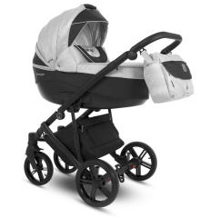 Коляска Camarelo Avenger 2 в 1 светло-серый меланж/черная экокожа