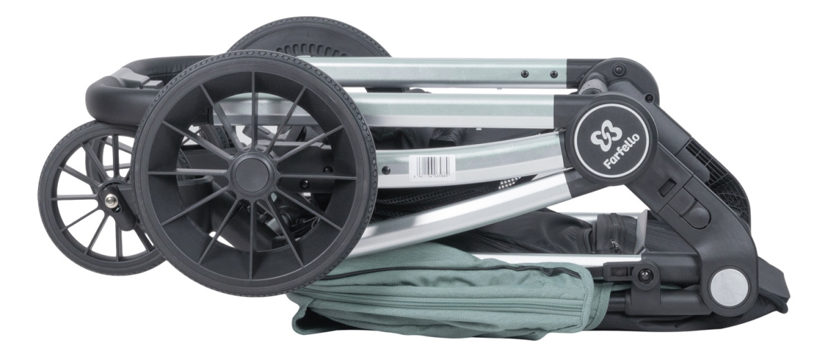 Коляска модульная 2в1 Farfello Baby shell BBS (BBS-15 Green/Зеленый / серебро)