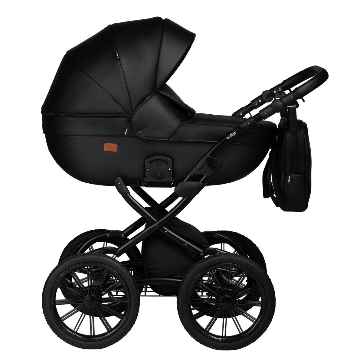 Коляска 2 в 1 Indigo MIO ECO Plus 14 - 01 (черная кожа)