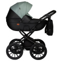 Коляска 2 в 1 Indigo MIO ECO Plus 14 - 05 (черная кожа+шалфей кожа)