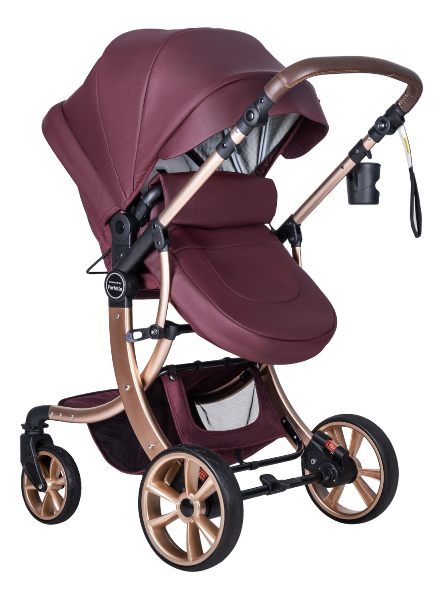 Коляска трансформер Farfello Aimile Original Autumn  (Сладкая Вишня / Sweet Cherry, арт.АА-3)