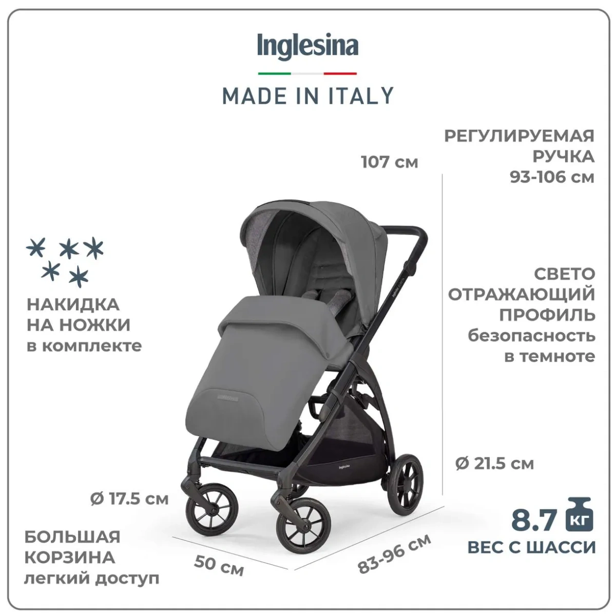 Прогулочная коляска Inglesina Electa , Soho Blue