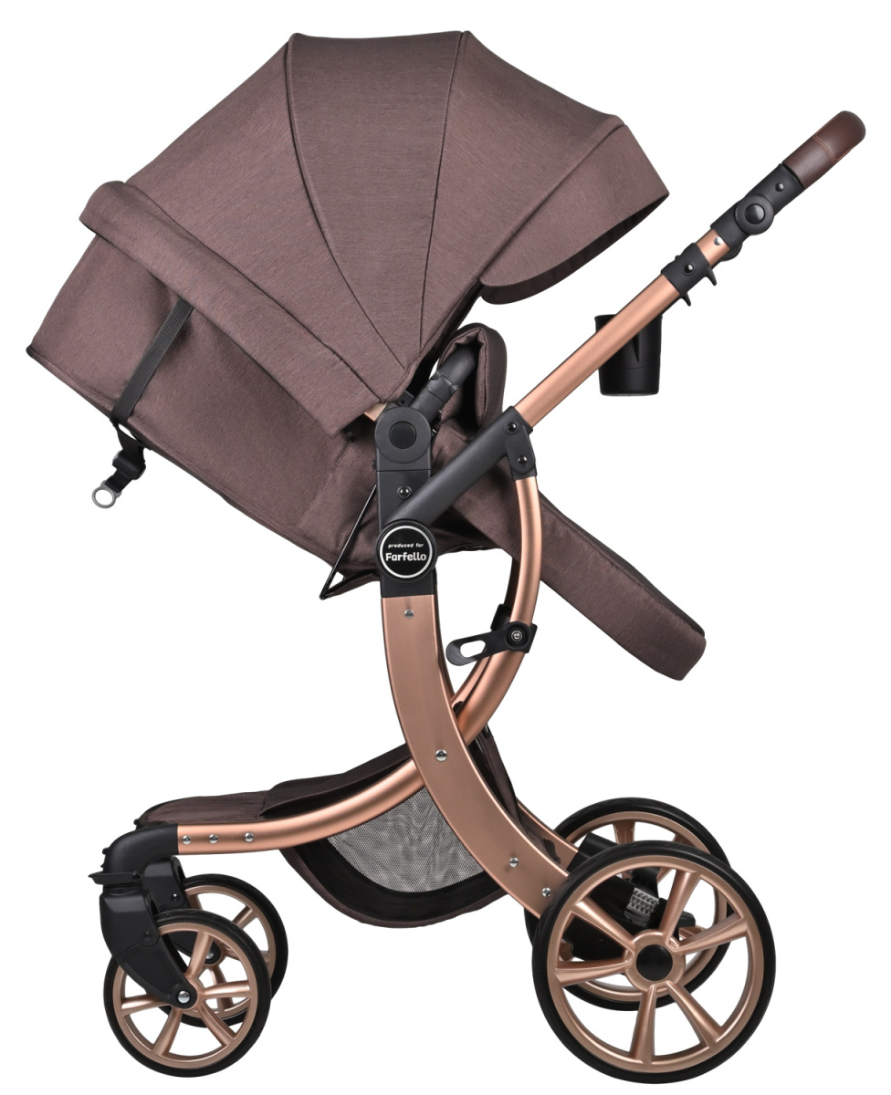 Коляска трансформер Farfello Aimile Original New Gold (Шоколадный NDG-3)