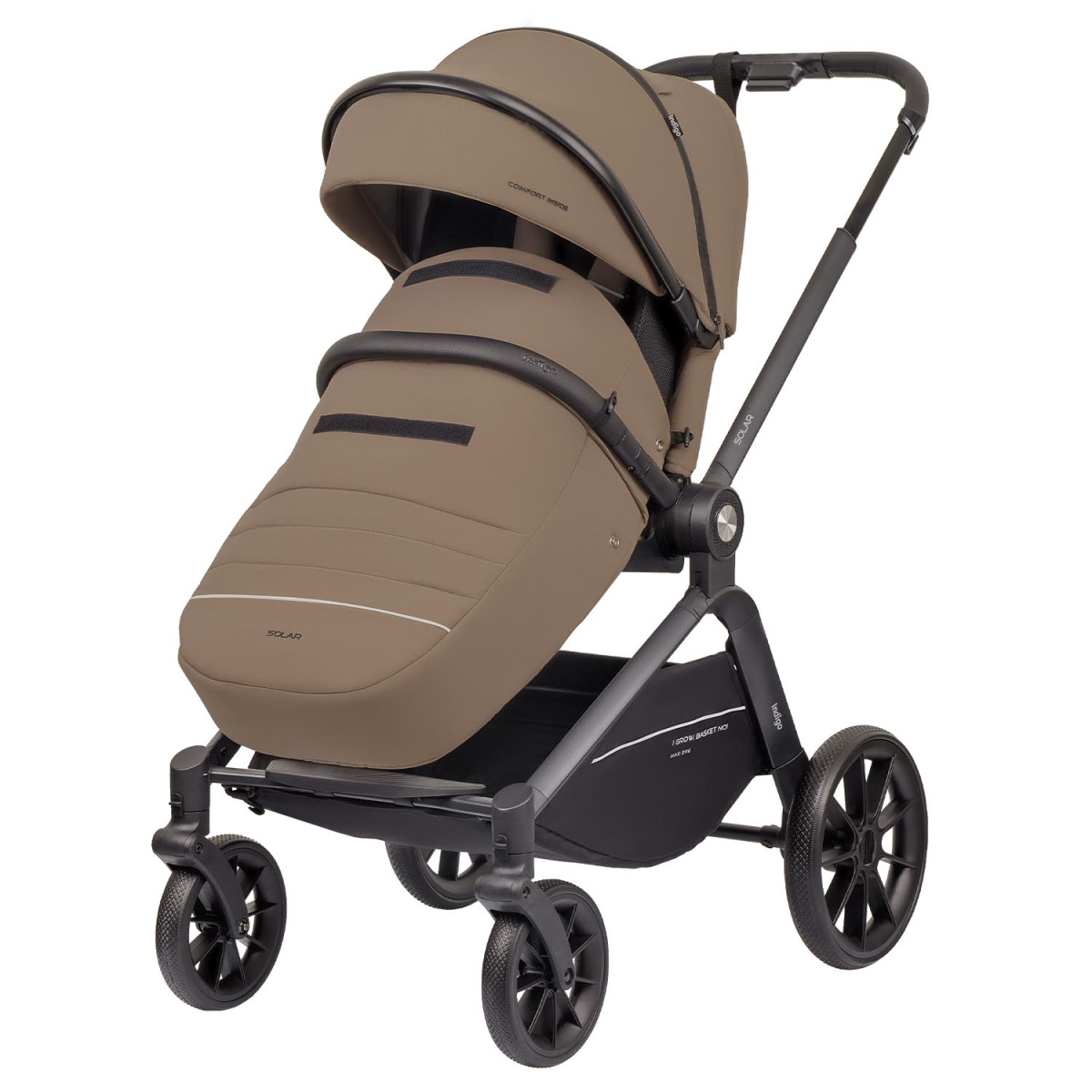 Коляска прогулочная Indigo SOLAR темно-бежевый