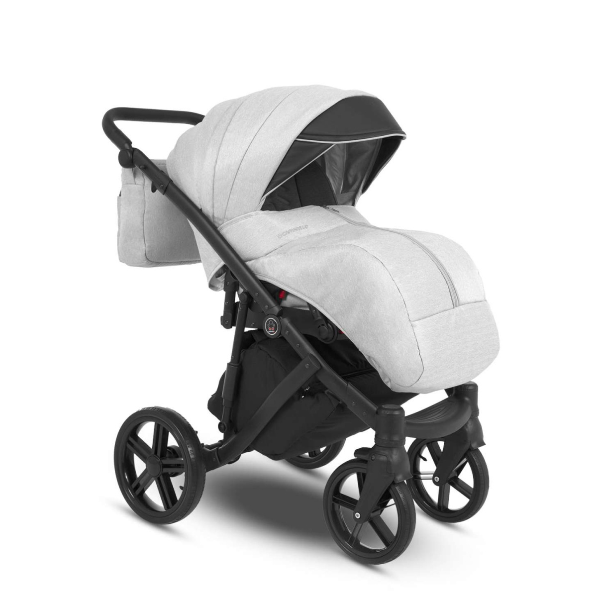Коляска Camarelo Avenger 3 в 1 светло-серый меланж/черная экокожа