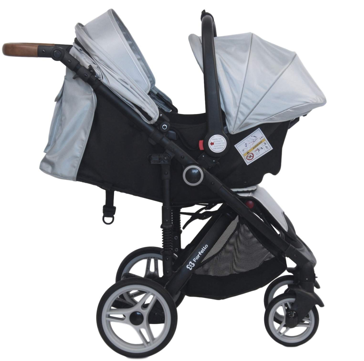 Коляска детская прогулочная Farfello Bino Angel Comfort (Silver/ серебристый)