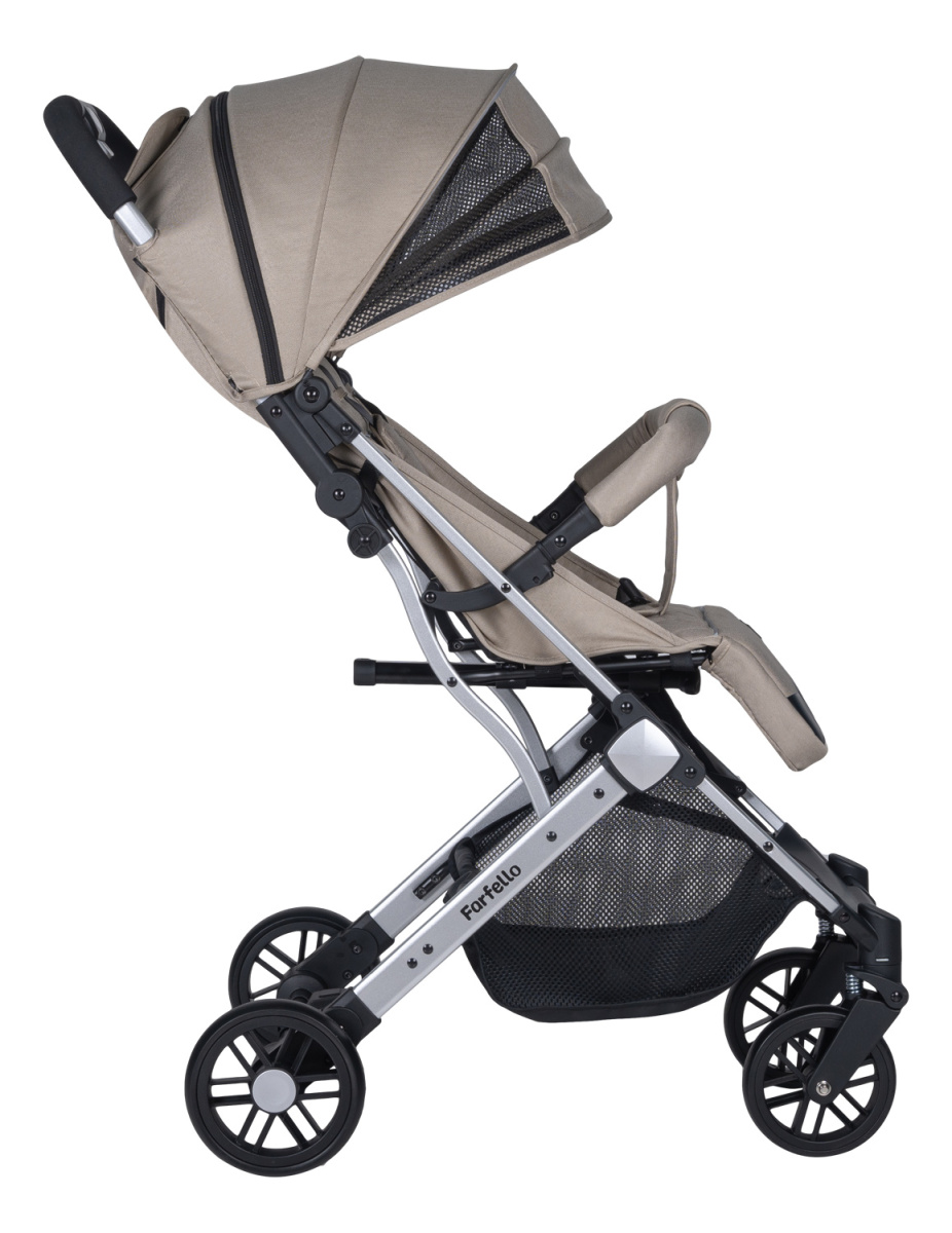 Коляска детская прогулочная Farfello Comfy Go (New Beige/ Бежевый (серебро)CG-33)