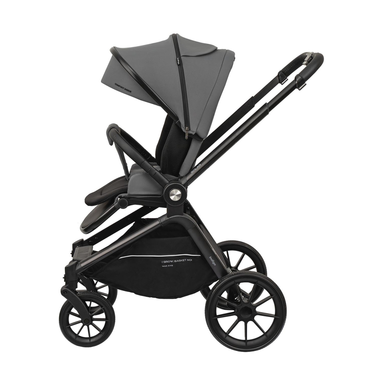 Коляска прогулочная Indigo SOLAR серый