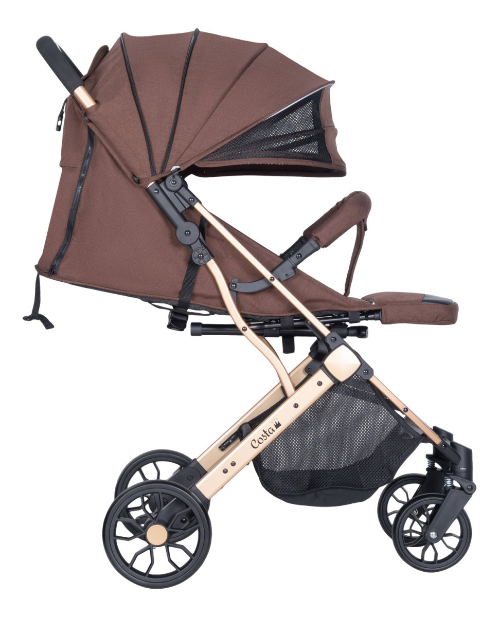 Коляска детская прогулочная Farfello COSTA Linda Gold (chocolate/ шоколадный L-3)
