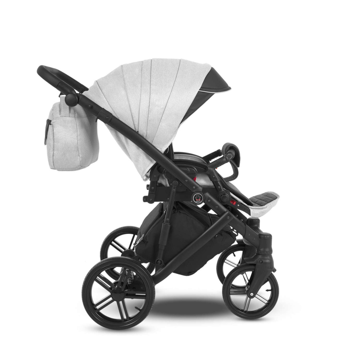 Коляска Camarelo Avenger 3 в 1 светло-серый меланж/черная экокожа