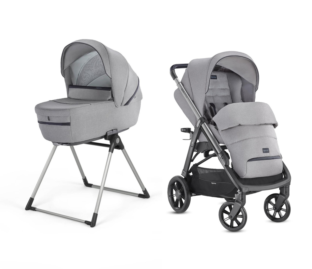 Коляска 2 в 1 Inglesina Aptica с подставкой под люльку Stand Up, Silk Grey