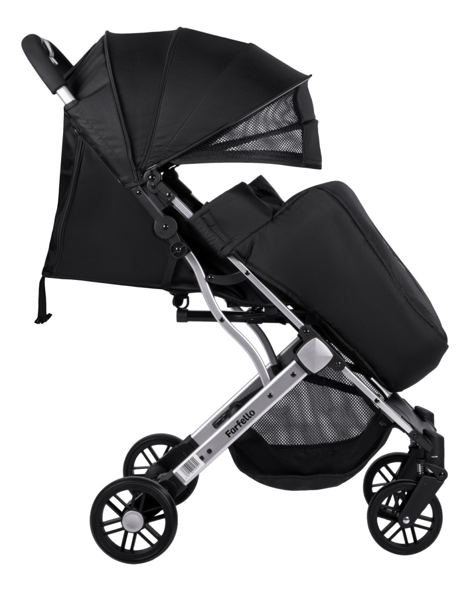 Коляска детская прогулочная Farfello Comfy Go (Black Черный (серебро) CG-35)