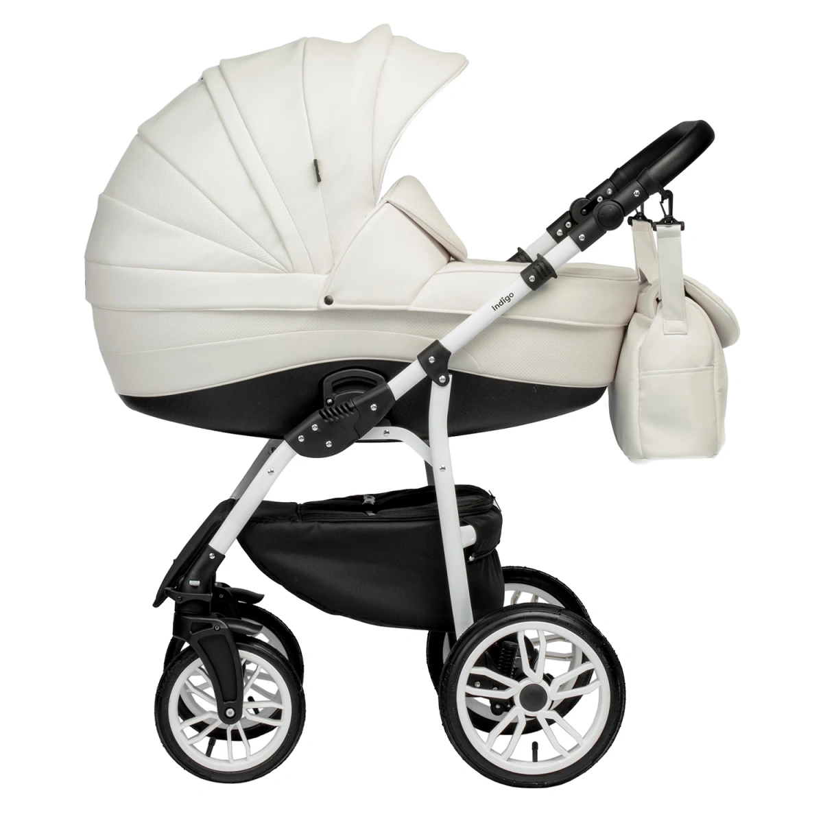 Коляска 2 в 1 Indigo Special, Is 01 (Белая кожа)