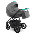 Коляска Camarelo Zeo 2 в 1 экокожа темно-серый меланж