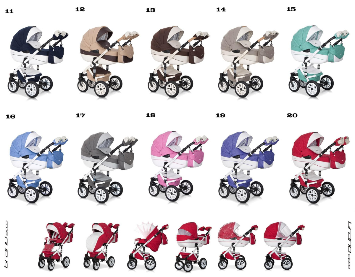 Коляска 2 в 1 Riko Bruno Ecco 17 серый