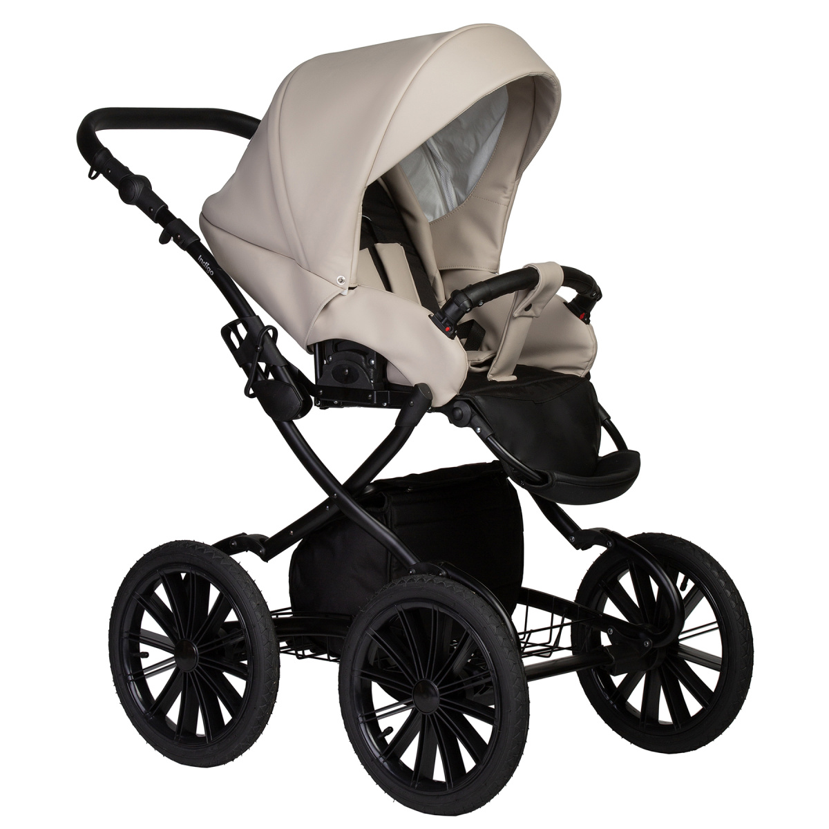 Коляска 2 в 1 Indigo MIO ECO Plus 14 - 02 (св.бежевая кожа)