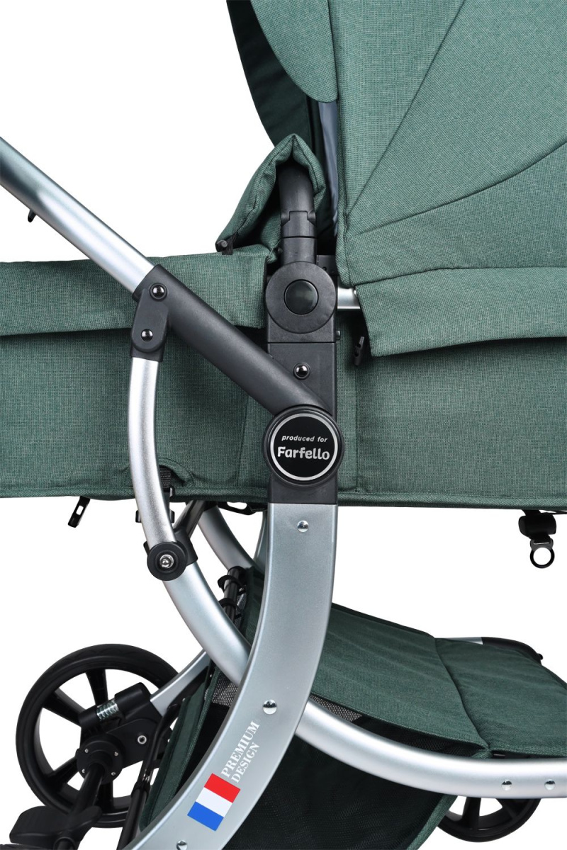Коляска трансформер Farfello Aimile Original New Silver (Вечнозеленый NDS-1)